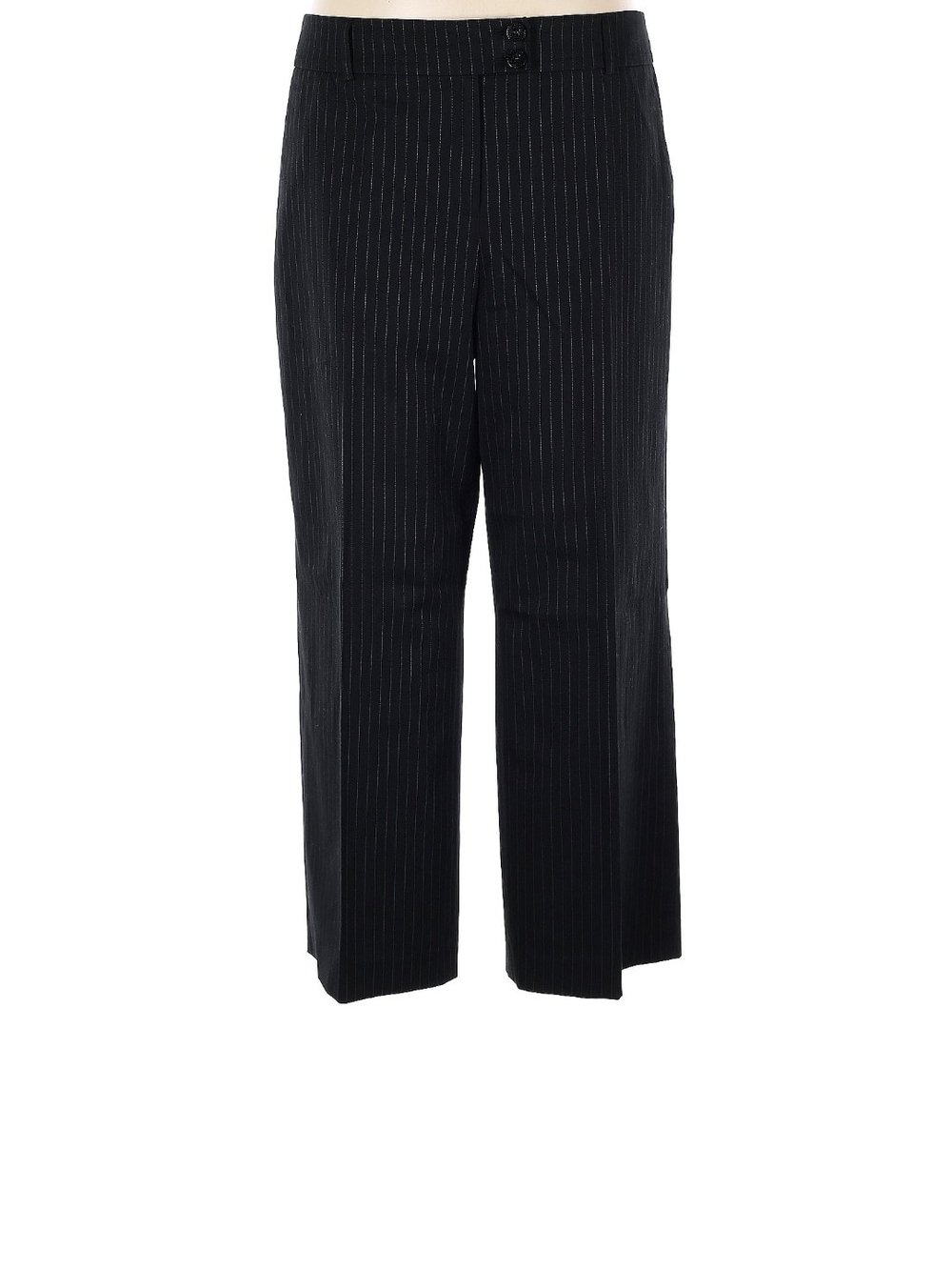 Fashion Bug Woman's High Rise Black With White Pinstripe Pants Size 16